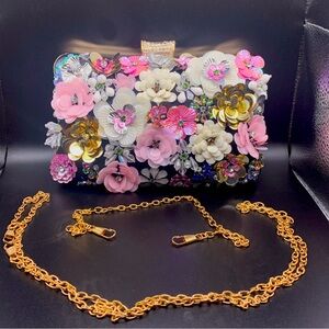 3-D multicolor floral purse